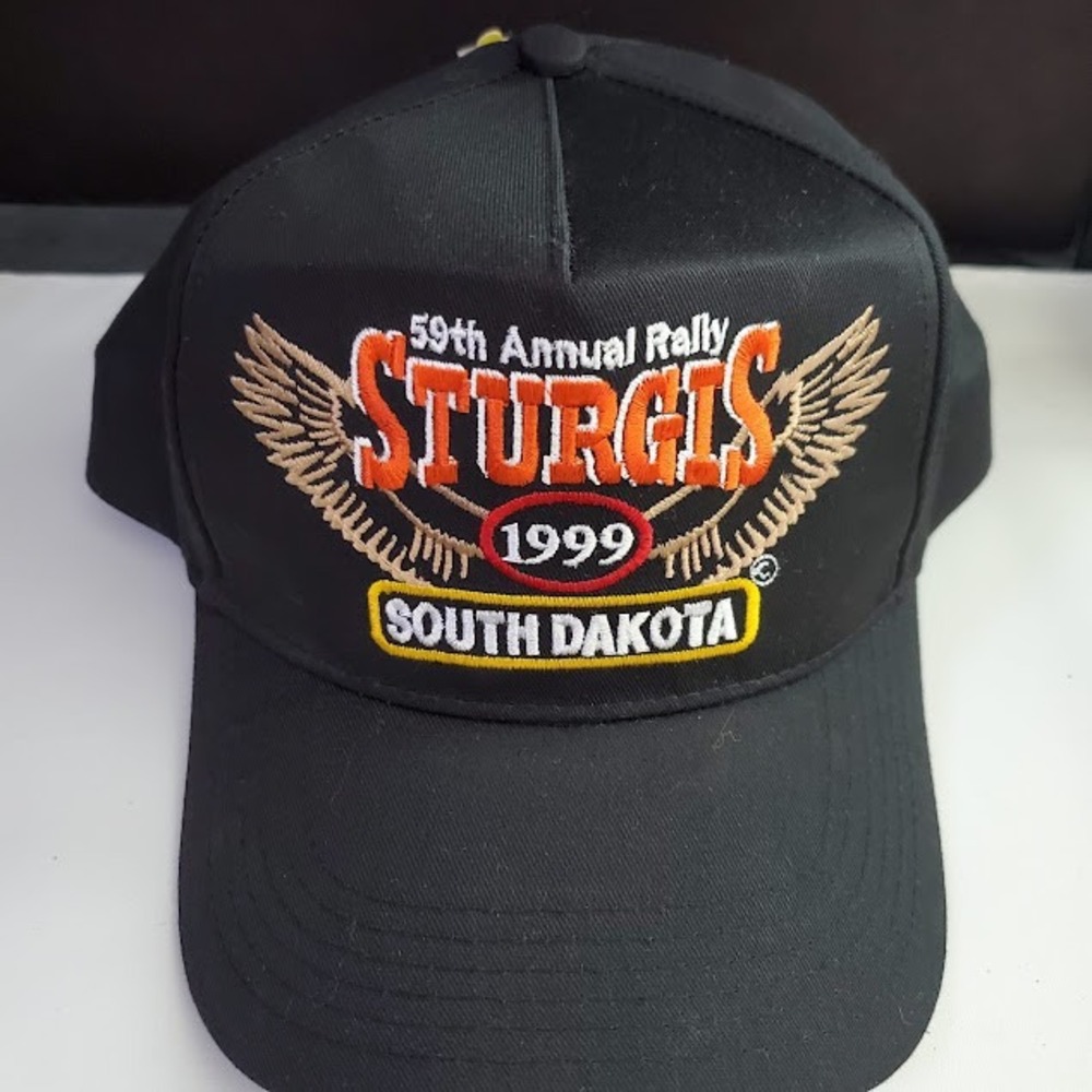 VTG 1999 Sturgis 59th Annual Rally South Dakota Black Snapback Hat Nissin Cap